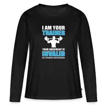 Formateur - T-shirt manches longues Premium bio Femme - noir - Devant - Julia (174cm)