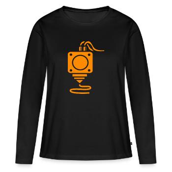 Impression 3D - T-shirt manches longues Premium bio Femme - noir - Devant - Julia (174cm)