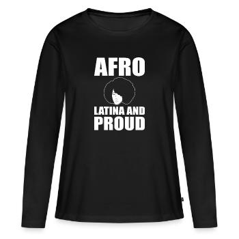 Afro Latina - T-shirt manches longues Premium bio Femme - noir - Devant - Julia (174cm)