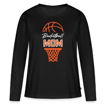 Maman basketteuse - T-shirt manches longues Premium bio Femme - noir - Devant - Julia (174cm)