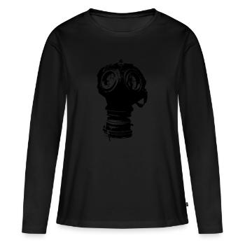 Masque à gaz - T-shirt manches longues Premium bio Femme - noir - Devant - Julia (174cm)