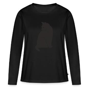 minou - T-shirt manches longues Premium bio Femme - noir - Devant - Julia (174cm)