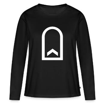 blanc sergent - T-shirt manches longues Premium bio Femme - noir - Devant - Julia (174cm)