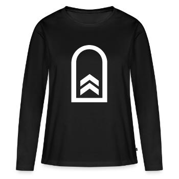 blanc sergent - T-shirt manches longues Premium bio Femme - noir - Devant - Julia (174cm)