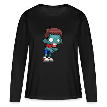 Zombie - T-shirt manches longues Premium bio Femme - noir - Devant - Julia (174cm)
