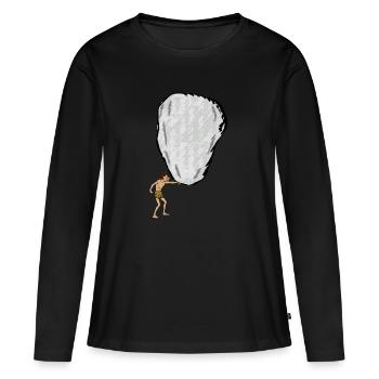 neanderthal cave man caveman steinzeit22 - Women's Premium Organic Long Sleeve Shirt - black - Front - Julia (174cm)