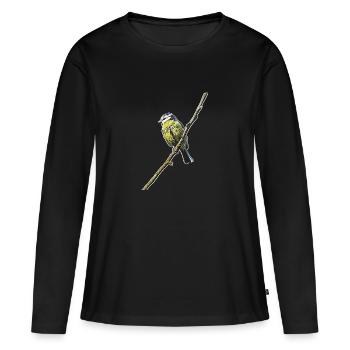 Blaumeise - Frauen Premium Bio Langarmshirt - Schwarz - Vorne - Julia (174cm)