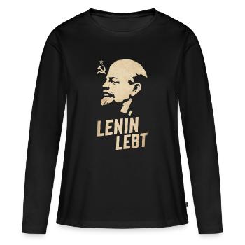 Lénine est vivant - T-shirt manches longues Premium bio Femme - noir - Devant - Julia (174cm)