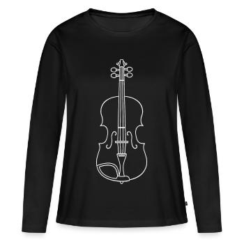 Fiddle Sketch - Women's Premium Organic Long Sleeve Shirt - black - Front - Julia (174cm)