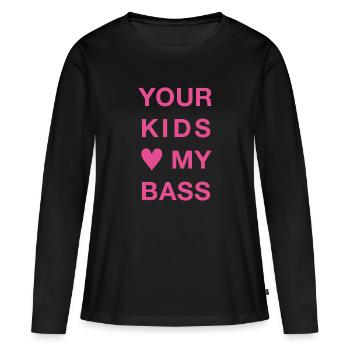 VOS ENFANTS <3 MY BASS - T-shirt manches longues Premium bio Femme - noir - Devant - Julia (174cm)