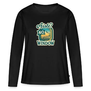 fenêtre-allée - T-shirt manches longues Premium bio Femme - noir - Devant - Julia (174cm)