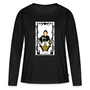 Le magicien  - T-shirt manches longues Premium bio Femme - noir - Devant - Julia (174cm)