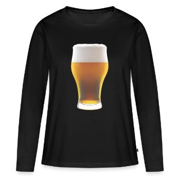 Beer gradient glass with foam - Women's Premium Organic Long Sleeve Shirt - black - Front - Julia (174cm)