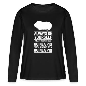 Expressions du cochon d’Inde Cadeau du cochon d’Inde - T-shirt manches longues Premium bio Femme - noir - Devant - Julia (174cm)