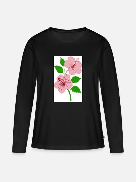 hibiscus - Women's Premium Organic Long Sleeve Shirt - black