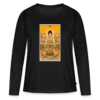 Konservatorin | Restaurierung Museum Tarot - Frauen Premium Bio Langarmshirt - Schwarz - Vorne - Julia (174cm)
