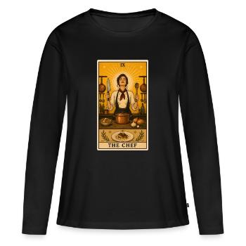 Cook | Cuisine Gastronomique Tarot - T-shirt manches longues Premium bio Femme - noir - Devant - Julia (174cm)