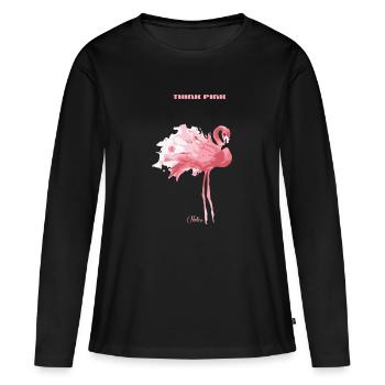 nelice think pink - Women's Premium Organic Long Sleeve Shirt - black - Front - Julia (174cm)