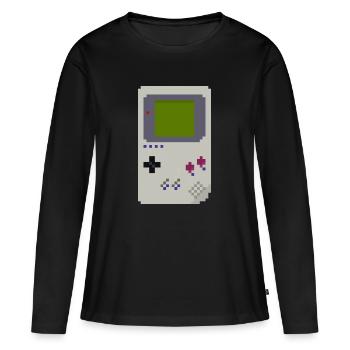Console - T-shirt manches longues Premium bio Femme - noir - Devant - Julia (174cm)