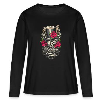Le magicien - T-shirt manches longues Premium bio Femme - noir - Devant - Julia (174cm)