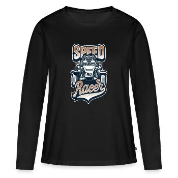 Car Racing - Voitures de course - Voitures de sport - T-shirt manches longues Premium bio Femme - noir - Devant - Julia (174cm)