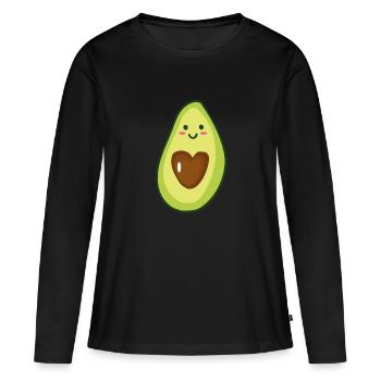 Avocado Love - Women's Premium Organic Long Sleeve Shirt - black - Front - Julia (174cm)