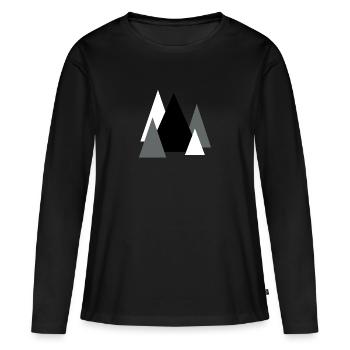 Forêt de Noël - T-shirt manches longues Premium bio Femme - noir - Devant - Julia (174cm)