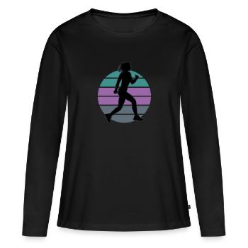 Trail Marathon Athlétisme Walker Ultrarun Sport - T-shirt manches longues Premium bio Femme - noir - Devant - Julia (174cm)