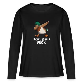 I Dont Give A Duck - Frauen Premium Bio Langarmshirt - Schwarz - Vorne - Julia (174cm)