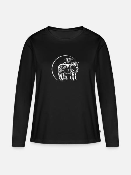 SCHAFE Schaf Sheep Tier Schäfer Wilsigns - Frauen Premium Bio Langarmshirt - Schwarz