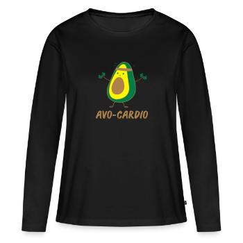 Avo Cardio - T-shirt manches longues Premium bio Femme - noir - Devant - Julia (174cm)