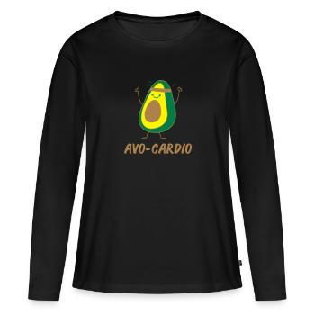avo cardio - T-shirt manches longues Premium bio Femme - noir - Devant - Julia (174cm)