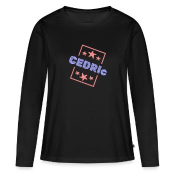 Vorname Geburtstag Cedric - Frauen Premium Bio Langarmshirt - Schwarz - Vorne - Julia (174cm)