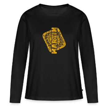 Warp für Martin Sternenstaub Enterprise - Frauen Premium Bio Langarmshirt - Schwarz - Vorne - Julia (174cm)