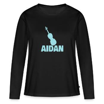 Geige Aidan - Frauen Premium Bio Langarmshirt - Schwarz - Vorne - Julia (174cm)