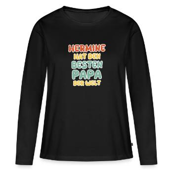 Hermine als Baby - Frauen Premium Bio Langarmshirt - Schwarz - Vorne - Julia (174cm)