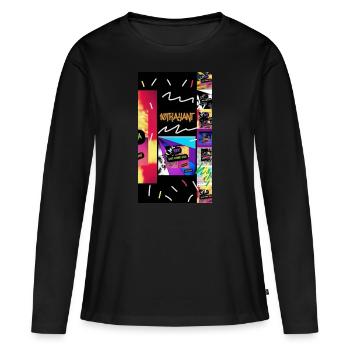 10trayant Style Streetart 4000 - T-shirt manches longues Premium bio Femme - noir - Devant - Julia (174cm)