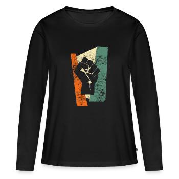 Faust - Frauen Premium Bio Langarmshirt - Schwarz - Vorne - Julia (174cm)