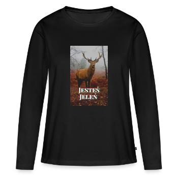 Vous êtes un cerf - T-shirt manches longues Premium bio Femme - noir - Devant - Julia (174cm)