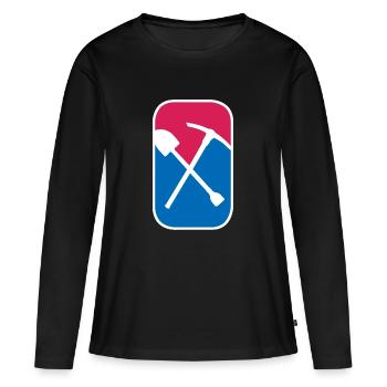 Bergbau Schaufel Geologie lustiges Geschenk - Frauen Premium Bio Langarmshirt - Schwarz - Vorne - Julia (174cm)