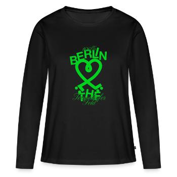 Tempelhofer Feld skater - Frauen Premium Bio Langarmshirt - Schwarz - Vorne - Julia (174cm)