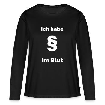 J’ai des paragraphes dans le sang - T-shirt manches longues Premium bio Femme - noir - Devant - Julia (174cm)