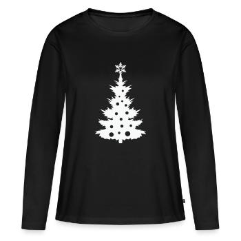 Weihnachtsbaum - Frauen Premium Bio Langarmshirt - Schwarz - Vorne - Julia (174cm)