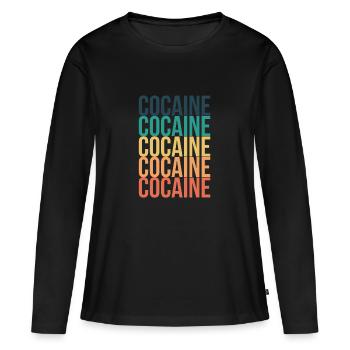 Kokain Droge Geschenk - Frauen Premium Bio Langarmshirt - Schwarz - Vorne - Julia (174cm)