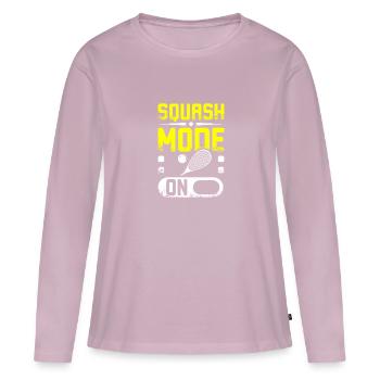 Mode Squash activé - T-shirt manches longues Premium bio Femme - rose poudré - Devant - Julia (174cm)