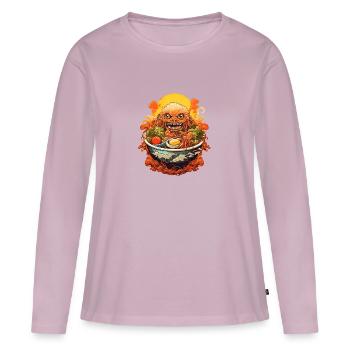 Ramen Monster - Women's Premium Organic Long Sleeve Shirt - dusky pink - Front - Julia (174cm)
