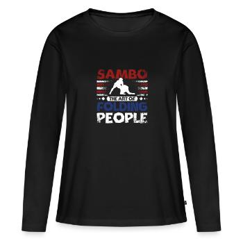 Sambo l’art de plier les gens - T-shirt manches longues Premium bio Femme - noir - Devant - Julia (174cm)