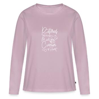 Retired but always a mail carrier at heart - Frauen Premium Bio Langarmshirt - Altrosa - Vorne - Julia (174cm)