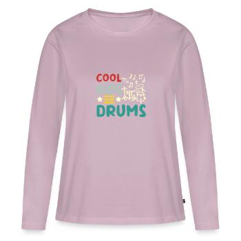For children, cool kids play drums - Women's Premium Organic Long Sleeve Shirt - dusky pink - Front - Julia (174cm)