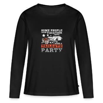Certaines personnes ont besoin de vacances, j’ai besoin d’une fête d’avant-match - T-shirt manches longues Premium bio Femme - noir - Devant - Julia (174cm)